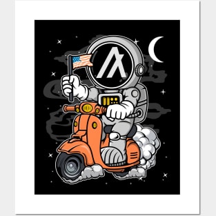 Astronaut Scooter Algorand ALGO Coin To The Moon Crypto Token Cryptocurrency Blockchain Wallet Birthday Gift For Men Women Kids Posters and Art